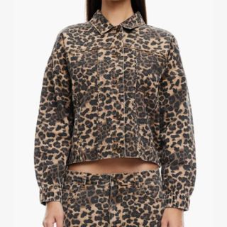 leopard print denim jacket