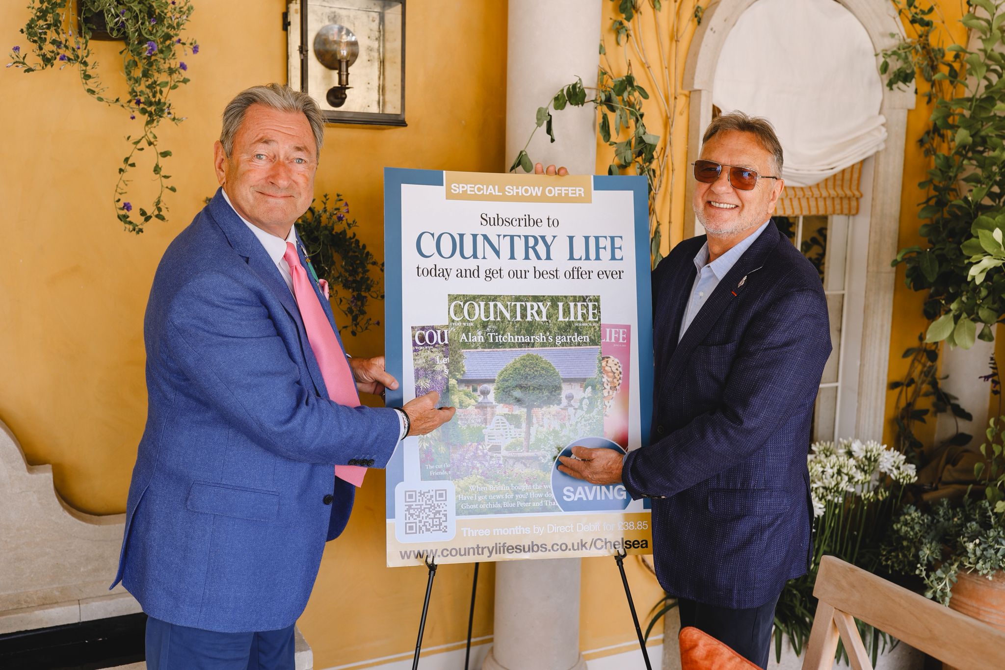 Alan Titchmarsh and Raymond Blanc on the Country Life stand at RHS Chelsea Flower Show 2025