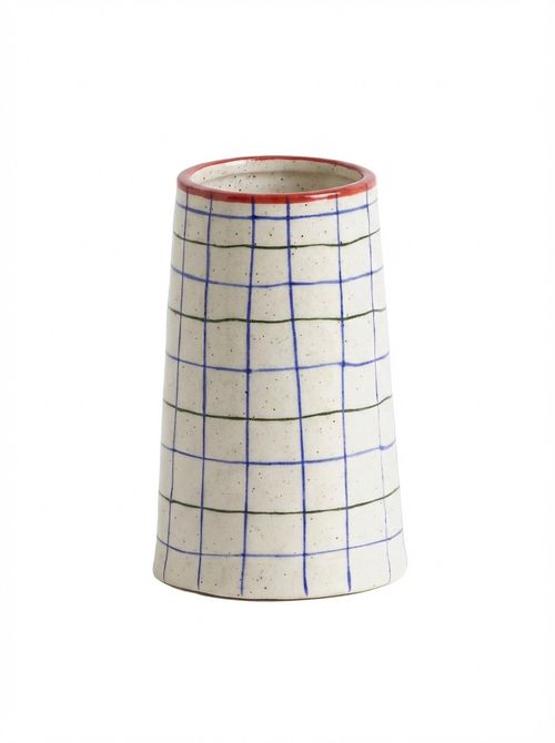 Neios High Checked Ceramic Vase