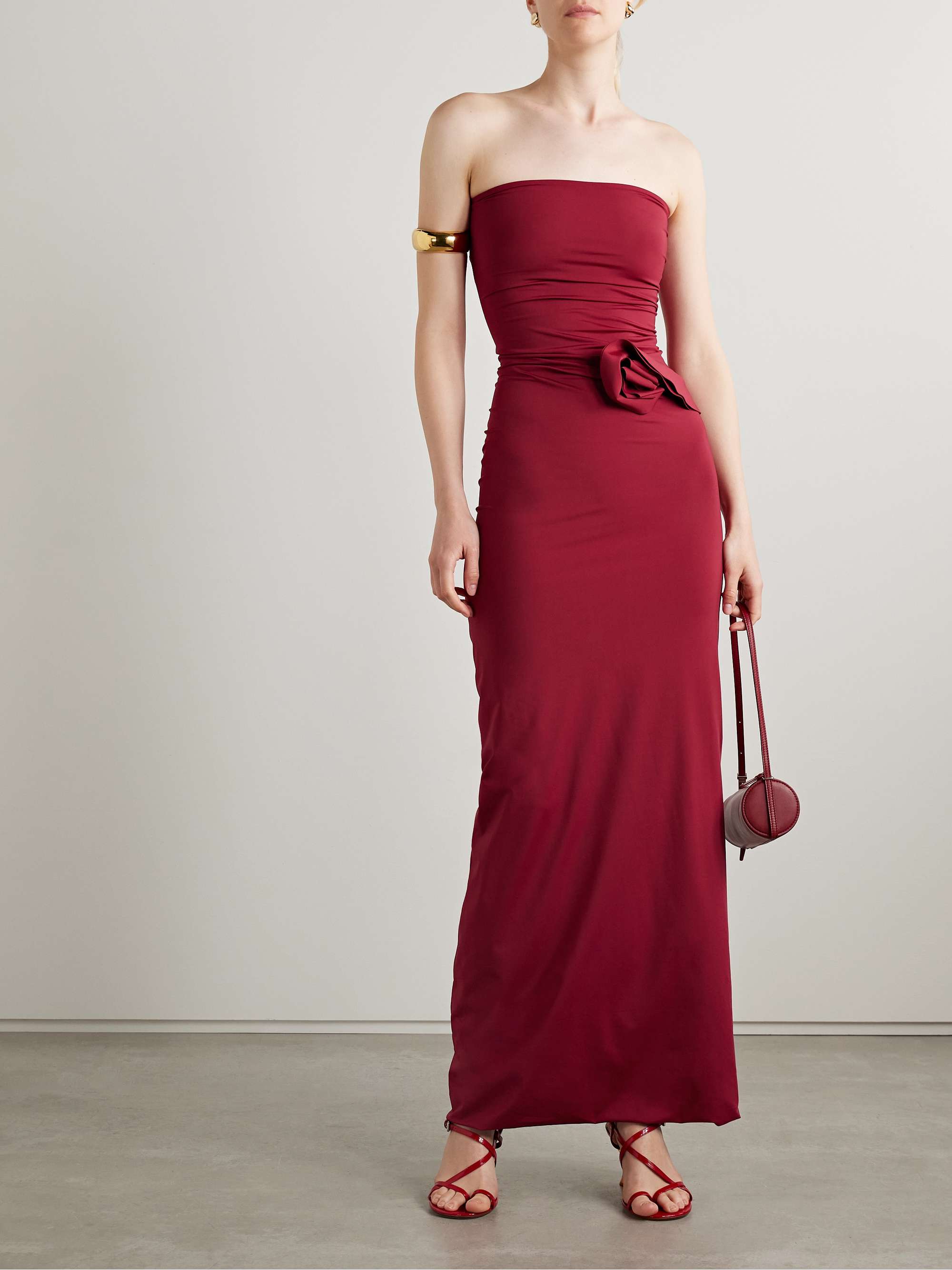Caracola Strapless Appliqu&amp;eacute;d Stretch-Jersey Maxi Dress