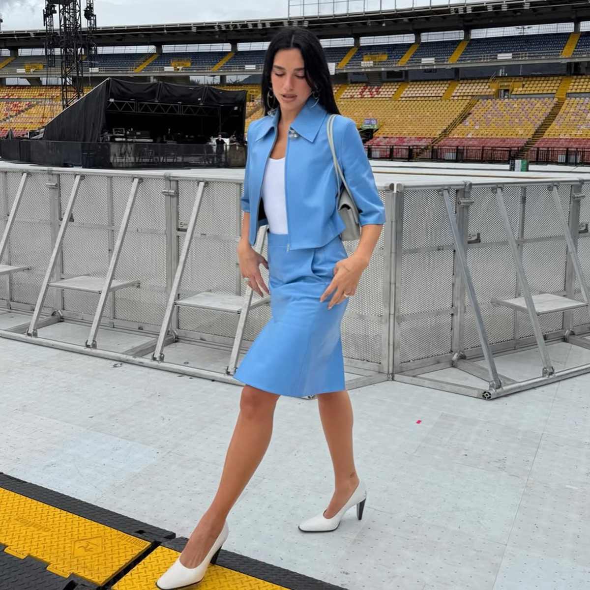 Dua Lipa wearing Jude the Brand pumps