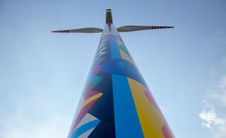 Wind turbine with art from Joana Vasconcelos and Vhils