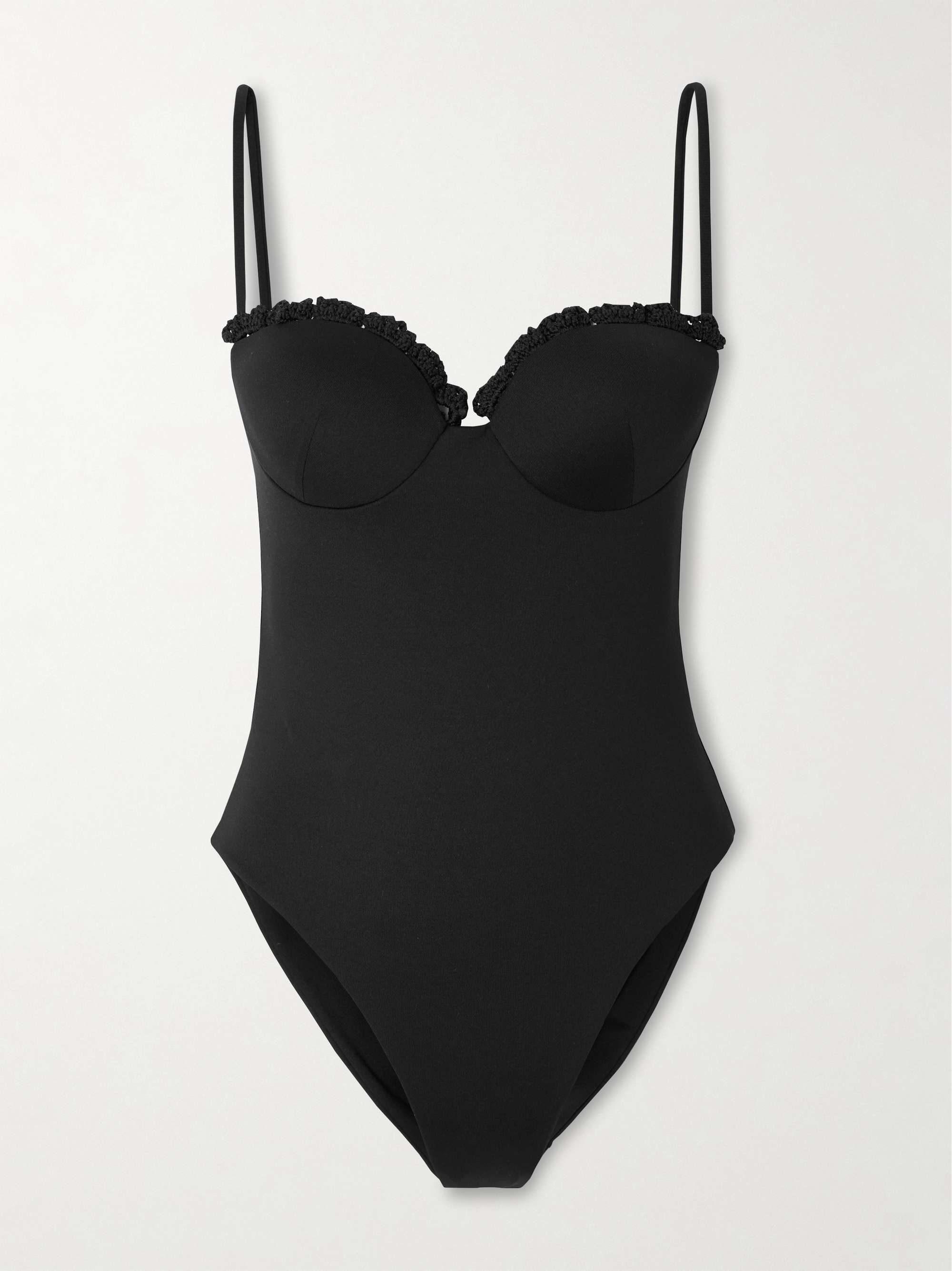 Crochet-Trimmed Underwired Swimsuit
