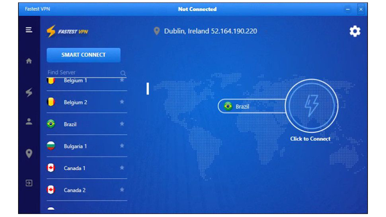 Revisão do FastestVPN - aplicativo do Windows