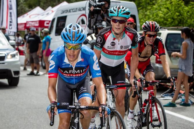 The three race leaders still together with only 4K to go