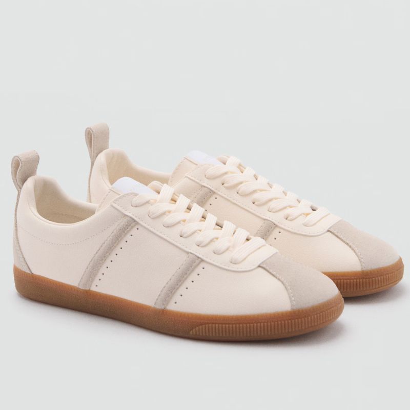 off white trainers with gum sole from Mango