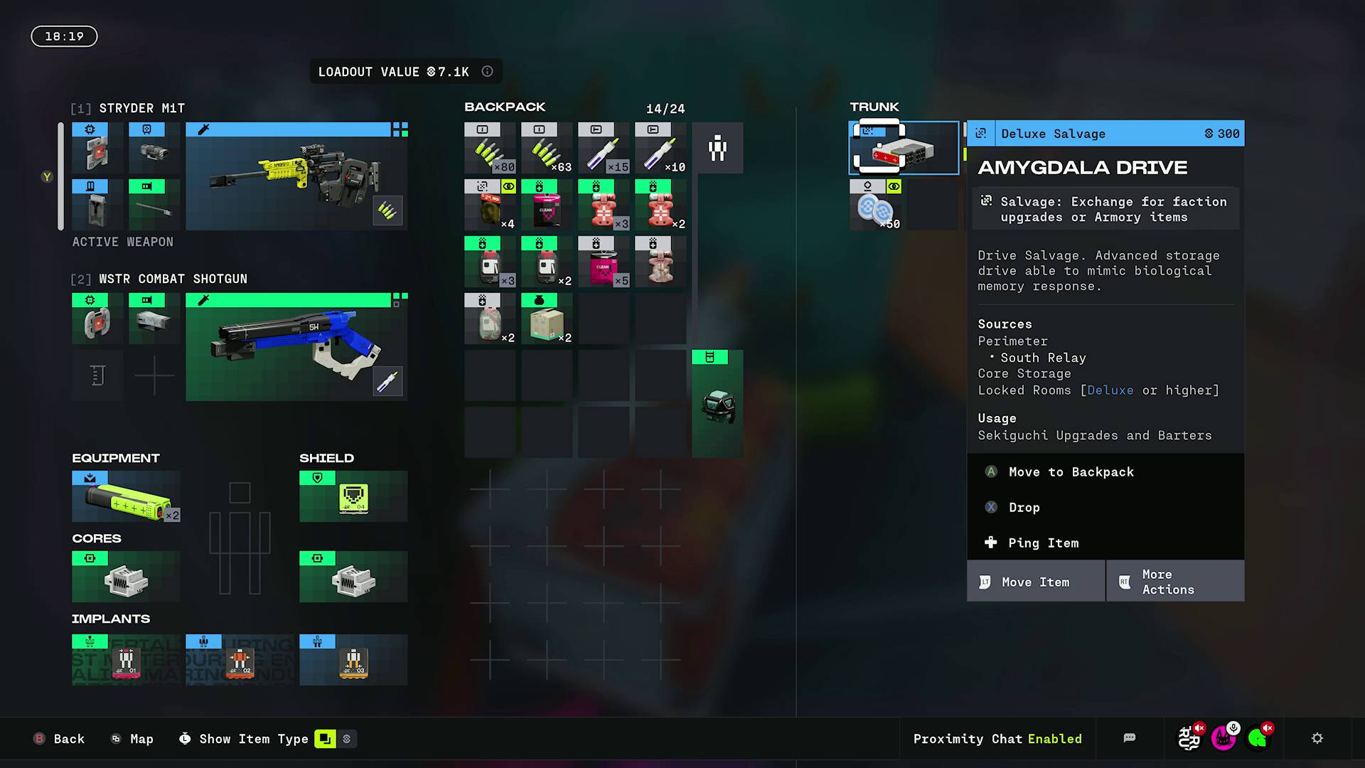 Marathon Parasitism contract amygdala drive salvage item