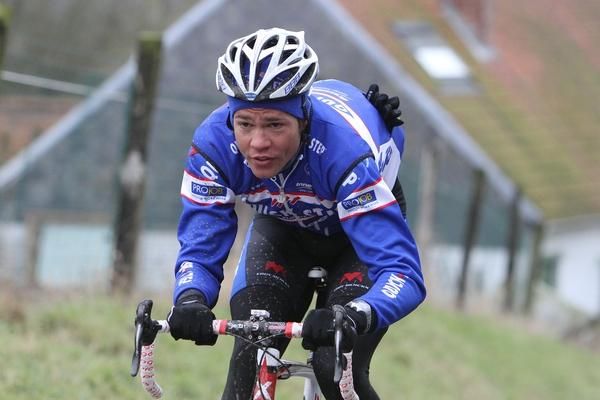 Andreas Stauff sporting a bit of muck on his kit.