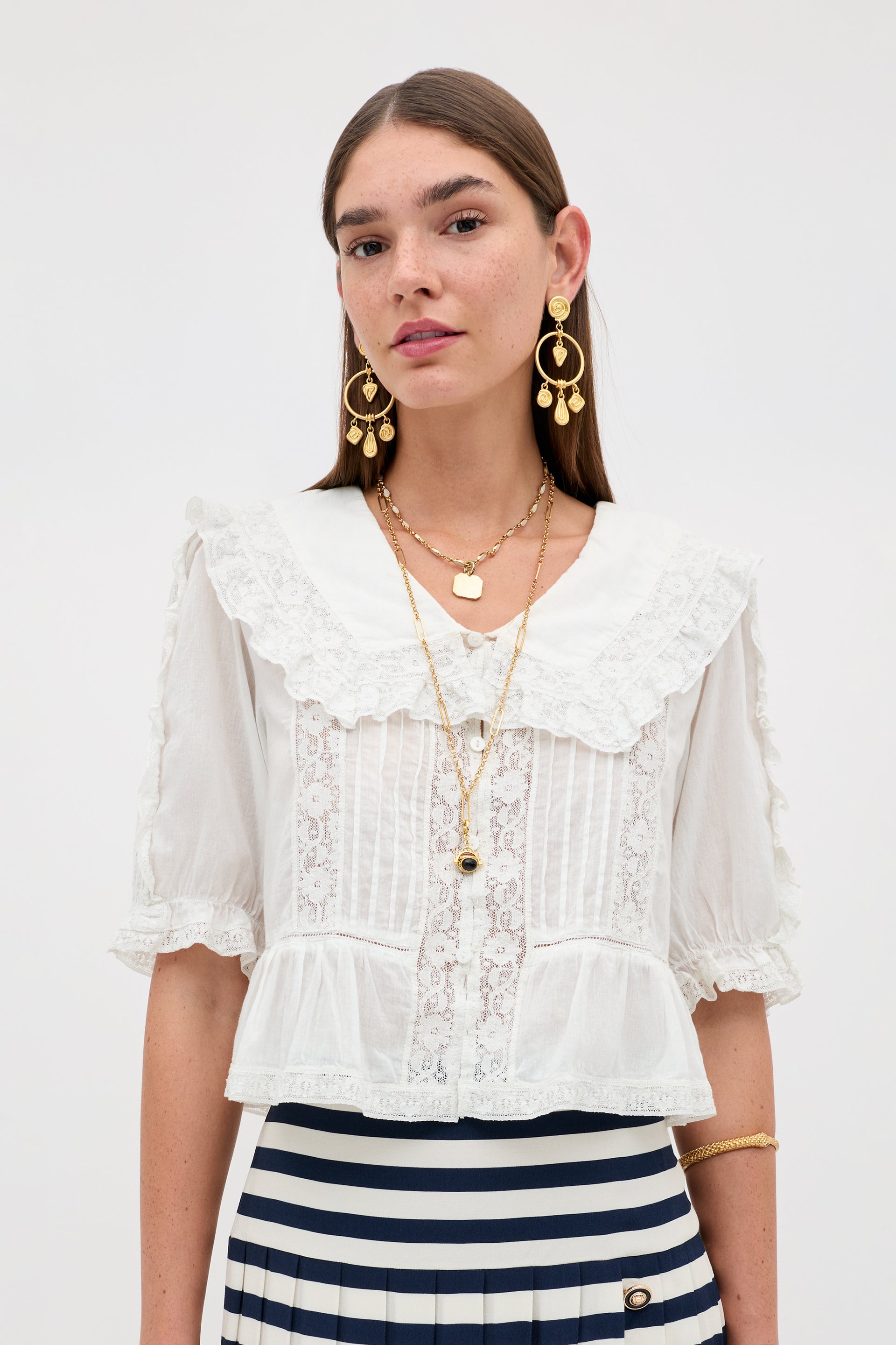 Ellery Cotton Blouse in White