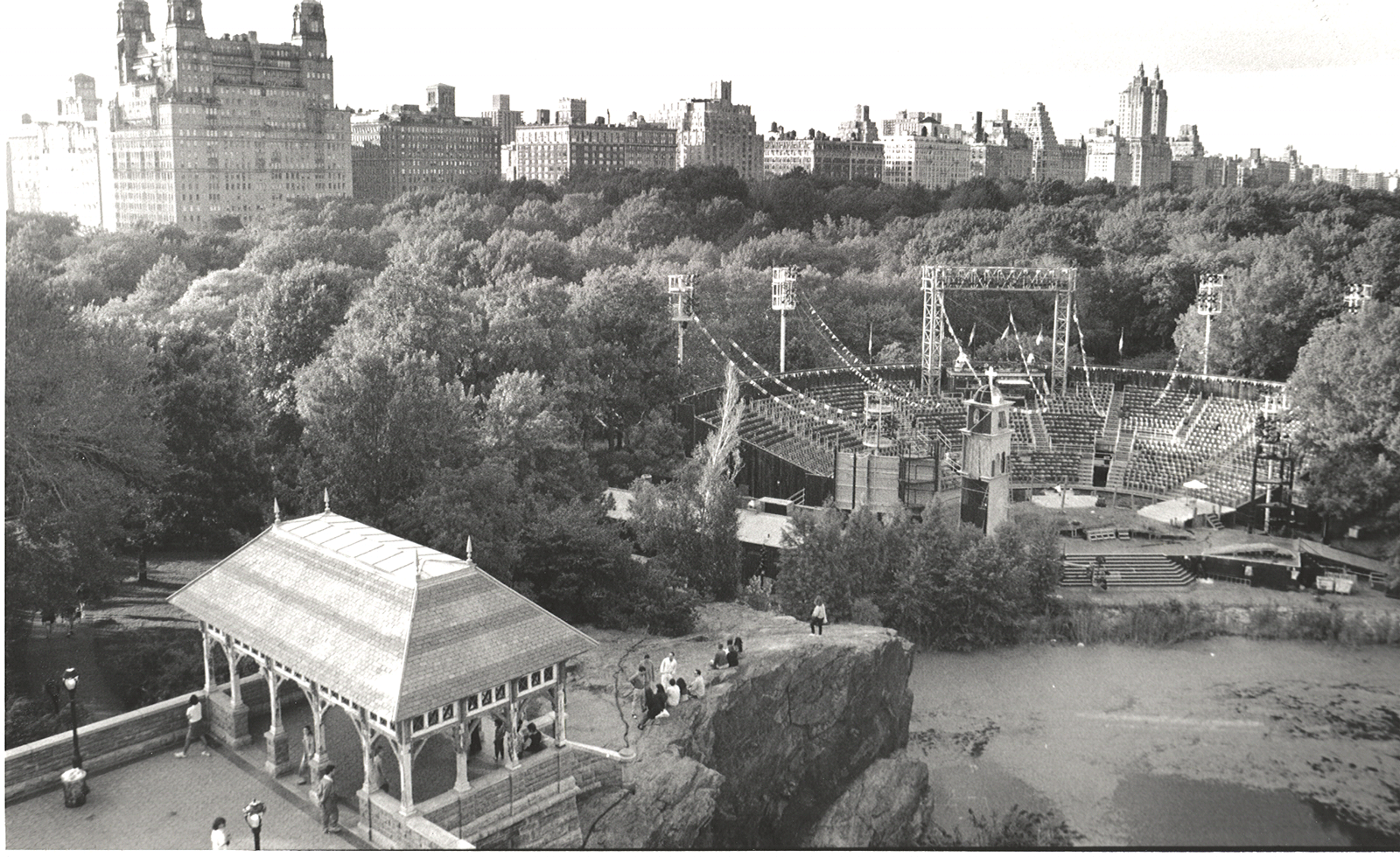 black and white image of theatre