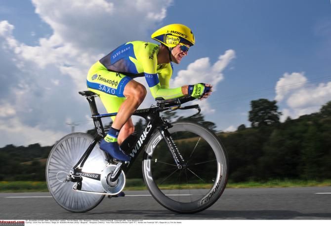 Michael Rogers (Tinkoff-Sax) had a special skin suit on today