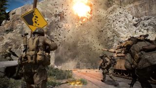 Battlefield 6 Season 2 tank blowing up tunnel in Contamination map