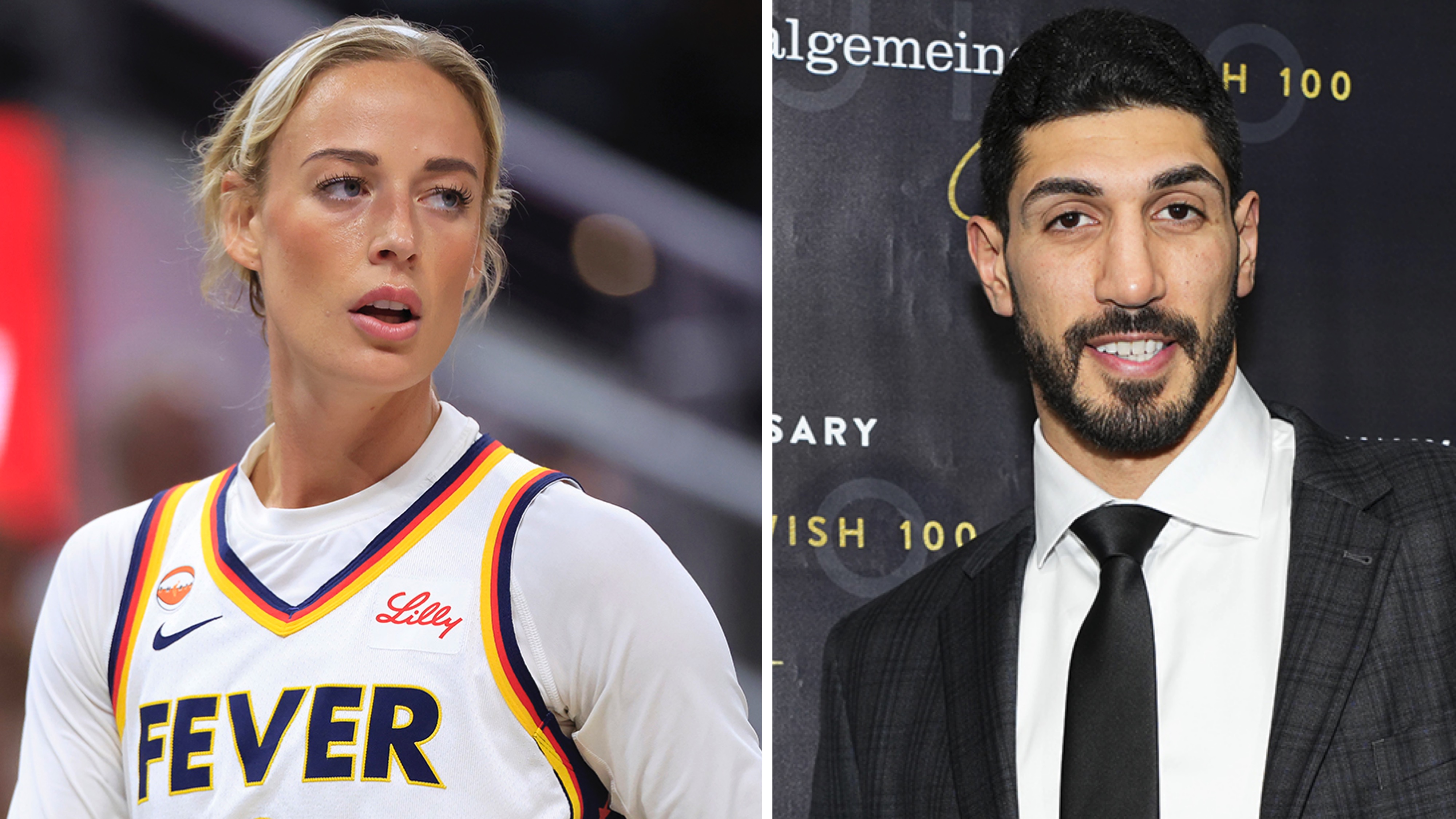 Sophie Cunningham and Enes Kanter Freedom.