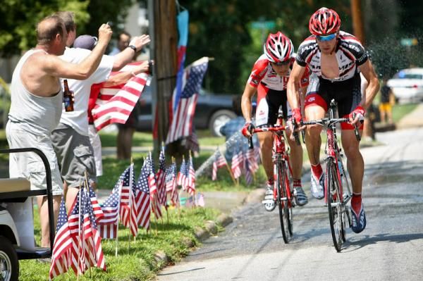 Fans were patriotic all along the course today.