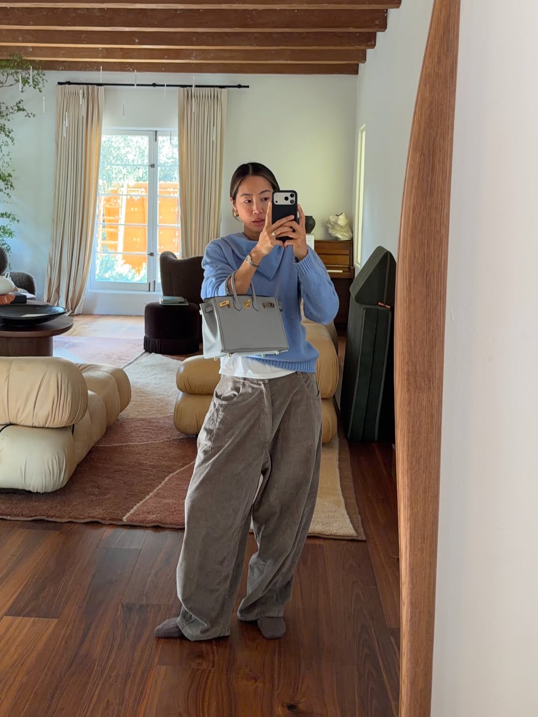 woman wearing icy blue color trend spring 2026