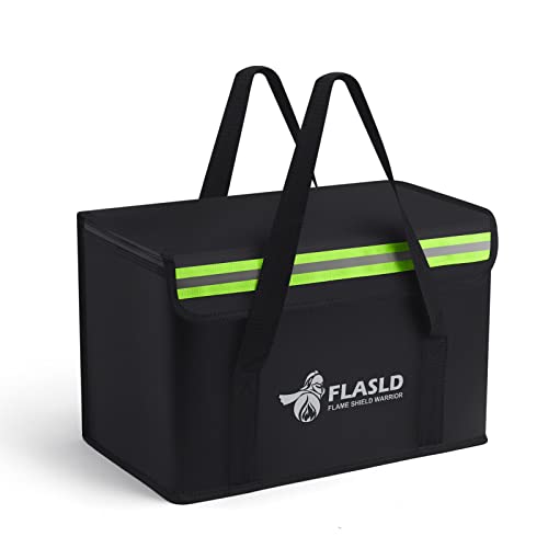 Flasld Large Fireproof Lipo Bag for Lithium Battery Storage and Charging, 14 X 7.8 X 9.5in Waterproof Box for Documents and Valuables