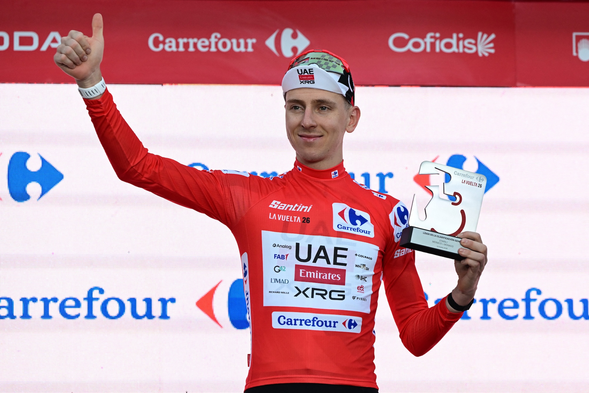 Vuelta a España GC standings - From yellow to red, Tadej Pogačar takes leader's jersey on opening day