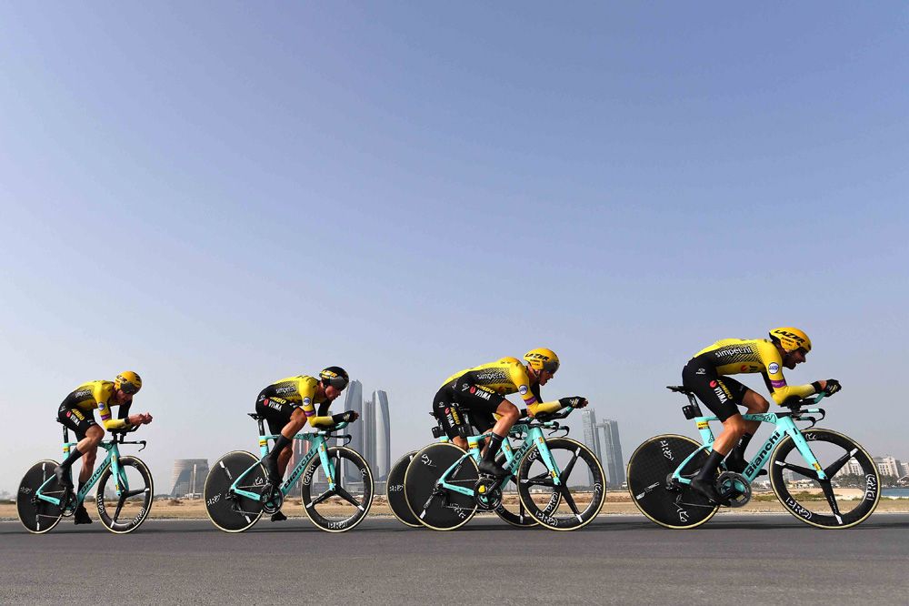 The Jumbo-Visma riders stayed close