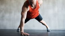 Man doing a one-arm push up