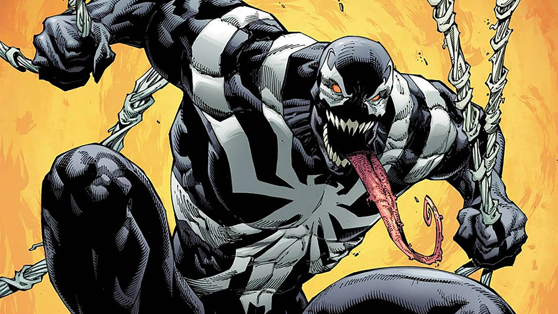 Mac Gargan leaping into action as Venom