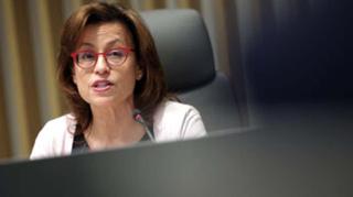 Anna Gomez participates in a FCC meeting in February.