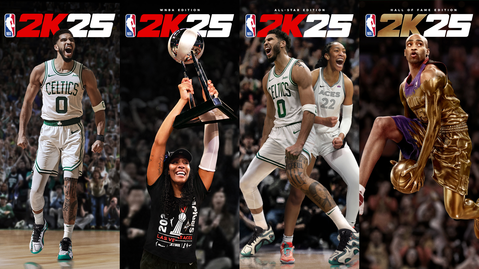 Jayson Tatum and A'ja Wilson named NBA 2K25 cover stars, plus Vince