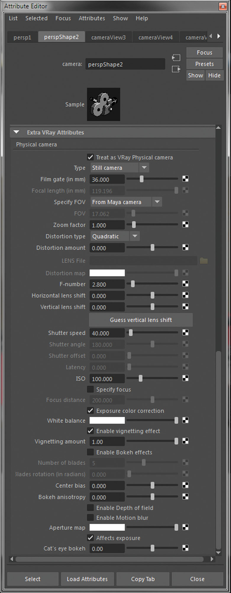 Set up with the VRay Physical Camera