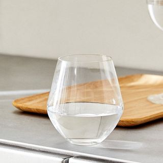 A stemless round wine glass that's a part of Zara Home's summer sale.