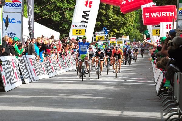 Peter Sagan celebrates his second victory at the Tour de Suisse.