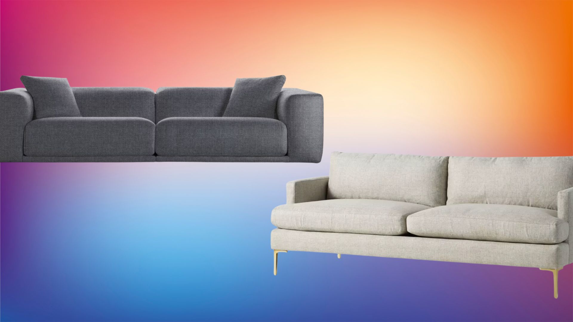 Article timber deals pebble gray sofa