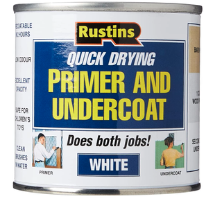 Can of Rustins Quick Drying Primer and Undercoat