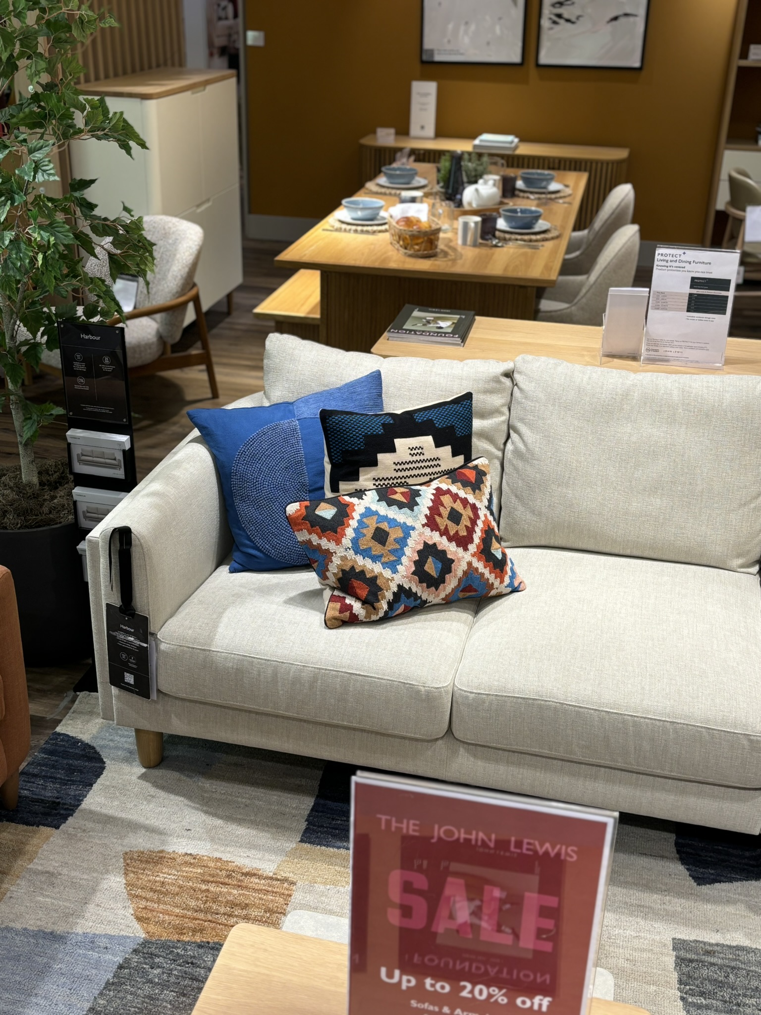harbour sofa in John Lewis showroom