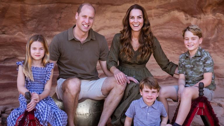 Kate Middleton and Prince William with Prince George, Princess Charlotte and Prince Louis