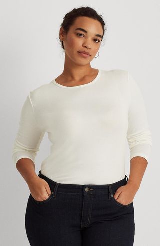 Long Sleeve Stretch Cotton Tee