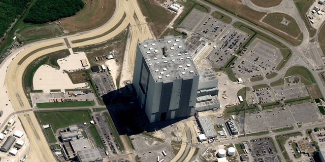 The Vehicle Assembly Building at NASA's KSC as seen from space by the Pl&eacute;iades Neo satellite, operated by the European aerospace company Airbus.