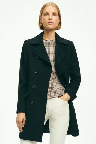 Brooks Brothers Brushed Wool Twill Peacoat