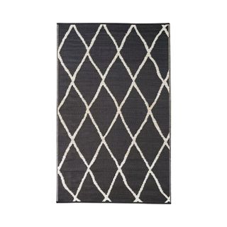 Urban Outfitters Geometric Outdoor Rug Black & White