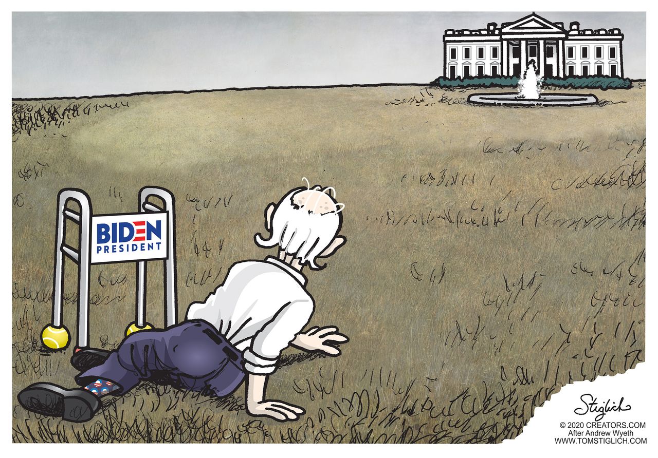 Political Cartoon U.S. Biden Christinas World Wyeth 2020