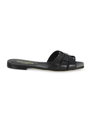 Saint Laurent, Tribute Leather Slides