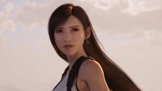 Tifa looks off to her side in Final Fantasy 7 Revelation