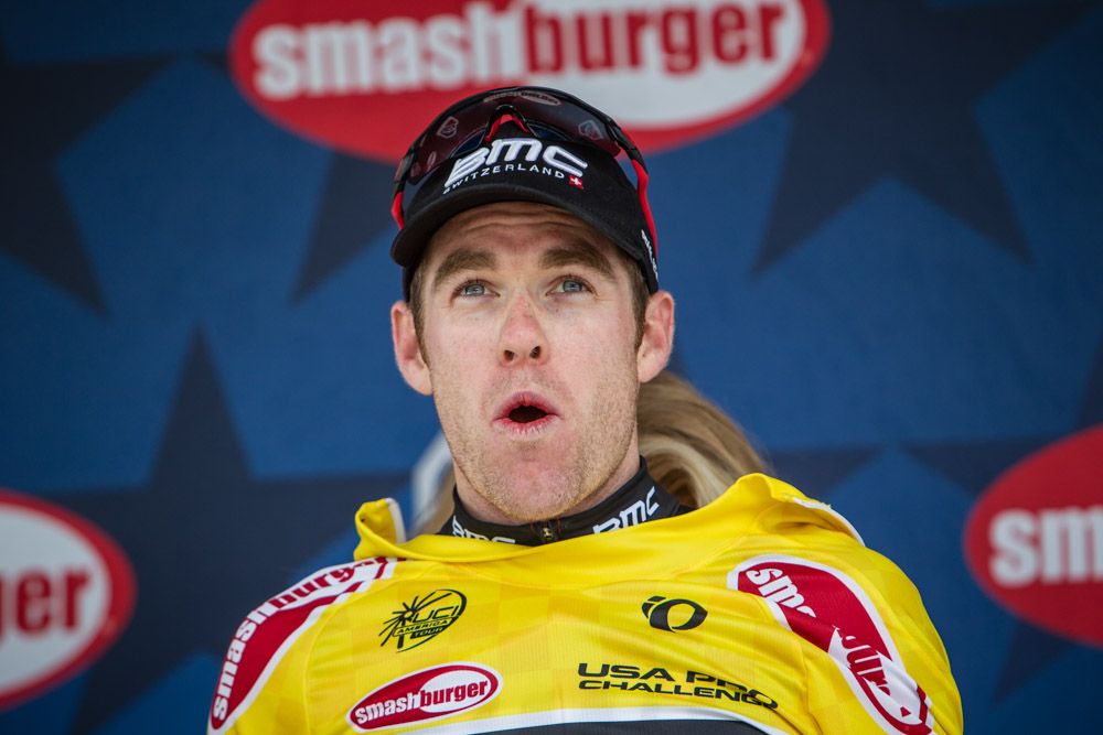 Brent Bookwalter (BMC) can&rsquo;t believe he&rsquo;s taken the yellow jersey.