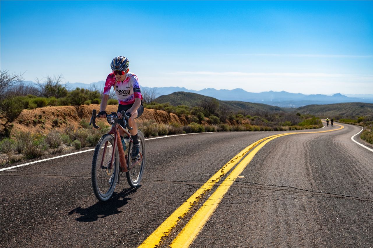 Keegan Swenson in between unroad segments at 2024 BWR Arizona