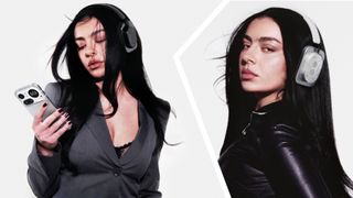 Charli XCX posing with Nothing products