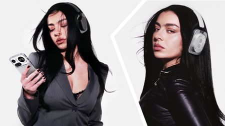 Charli XCX posing with Nothing products
