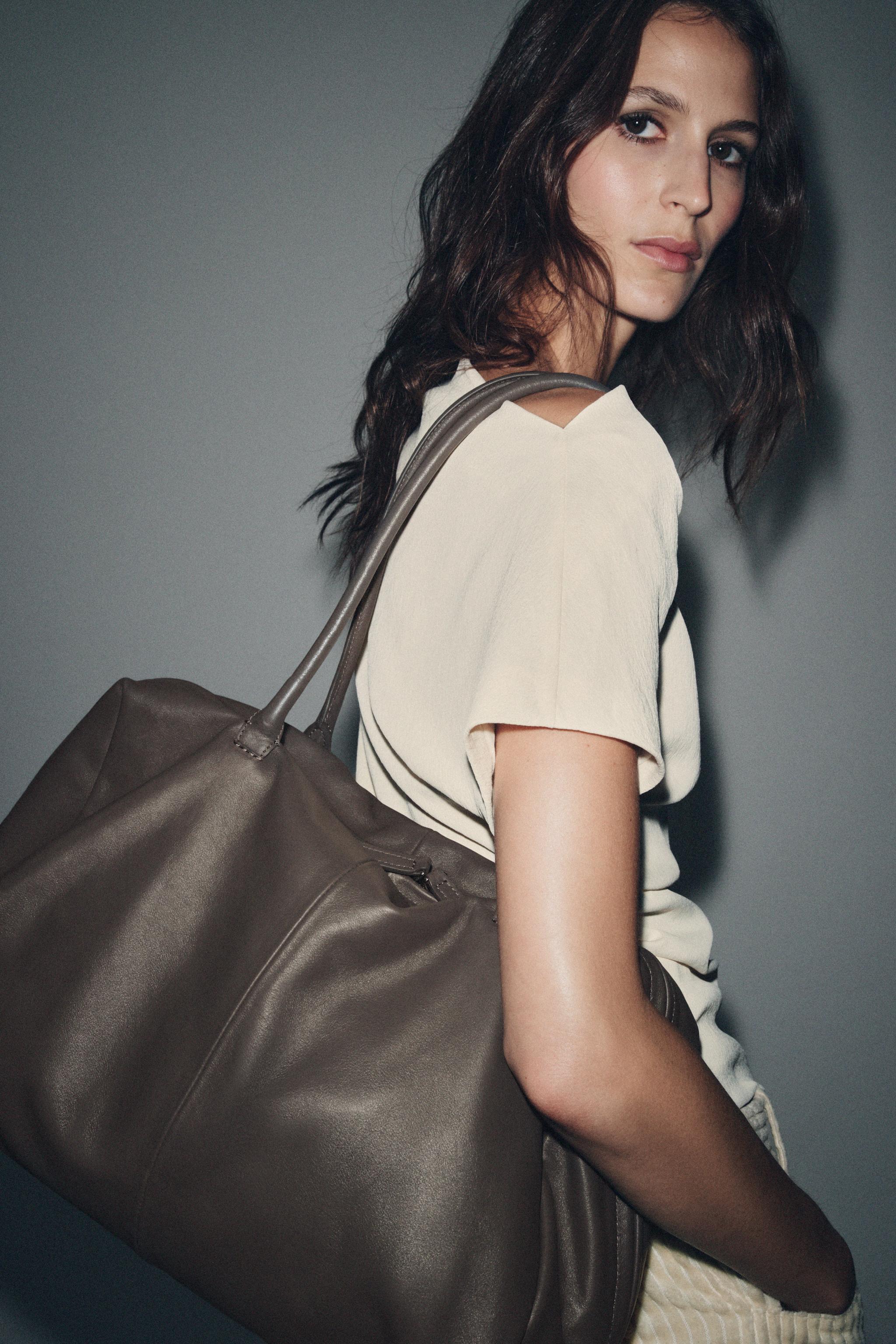 Maxi Leather Bowling Bag