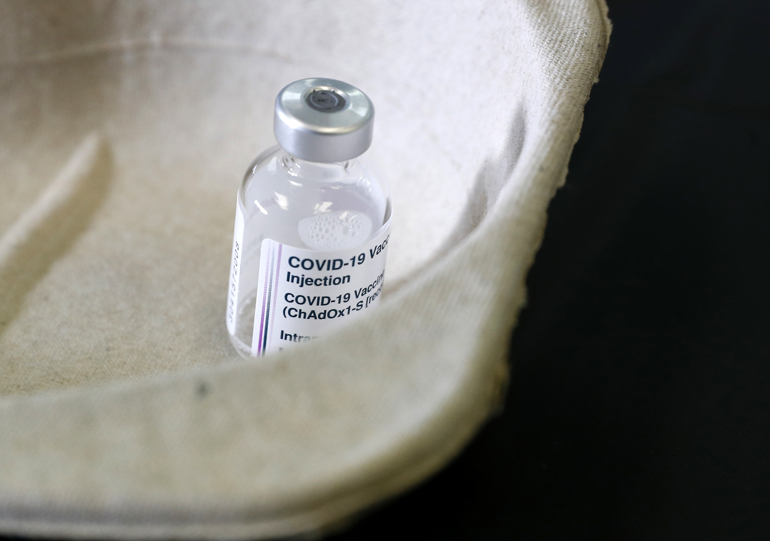Oxford and AstraZeneca vaccine in vial