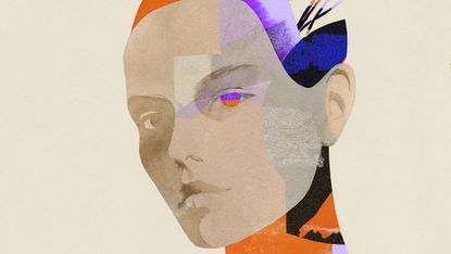 Face, Illustration, Head, Fashion illustration, Forehead, Art, Graphic design, 