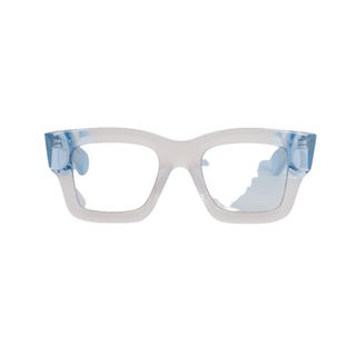 Pair of blue and clear Jacquemus sunglasses