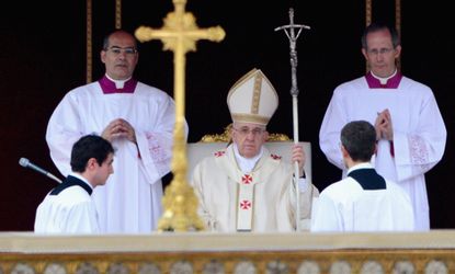 Pope Francis presides over a historic dual canonization ceremony