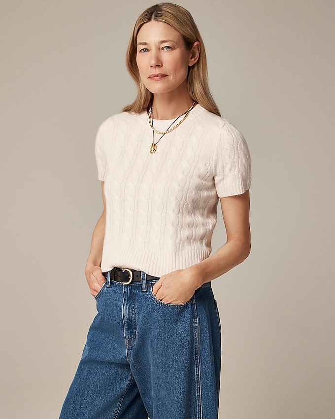 Cashmere Cable-Knit T-Shirt